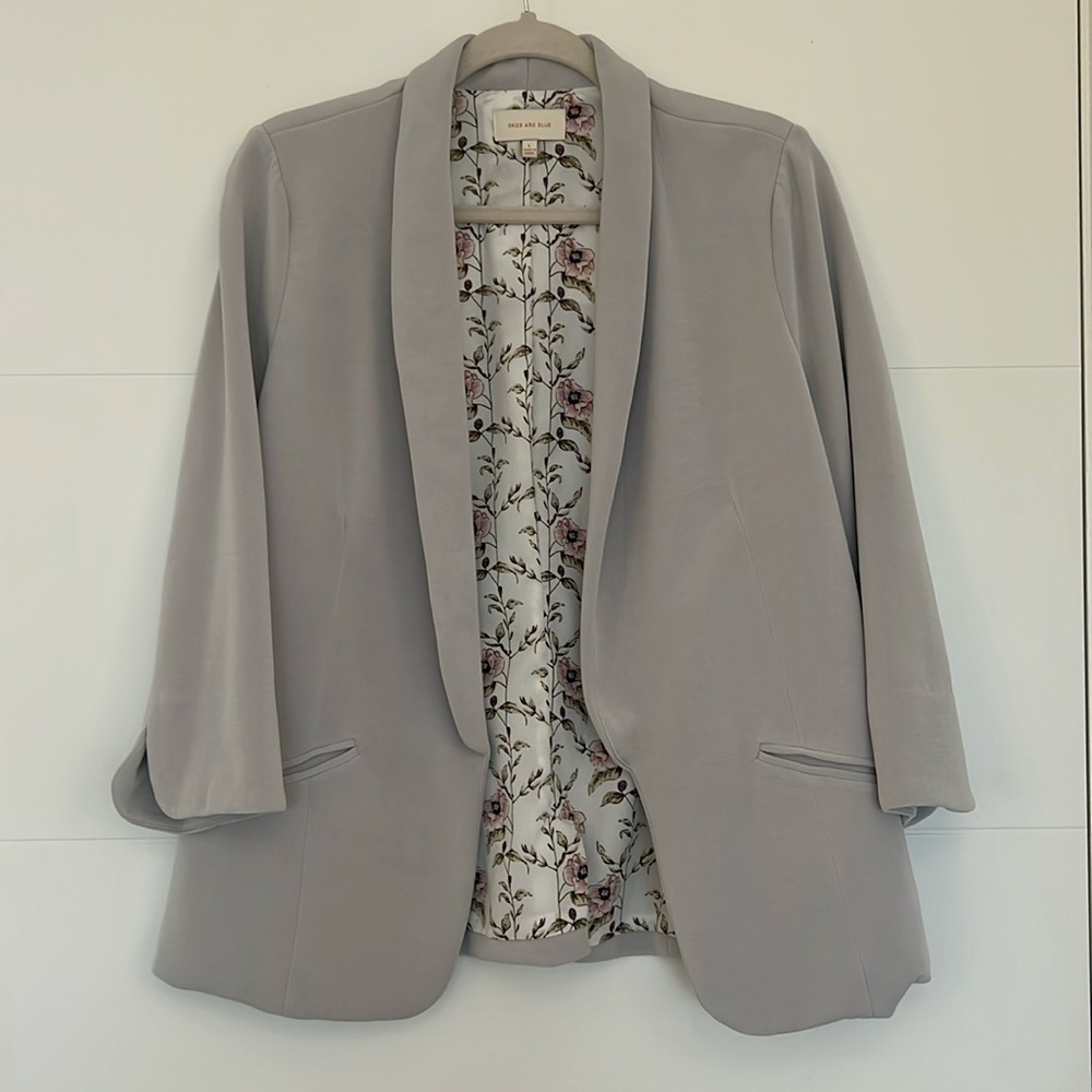 Skies Are Blue collarless open blazer light Lilac